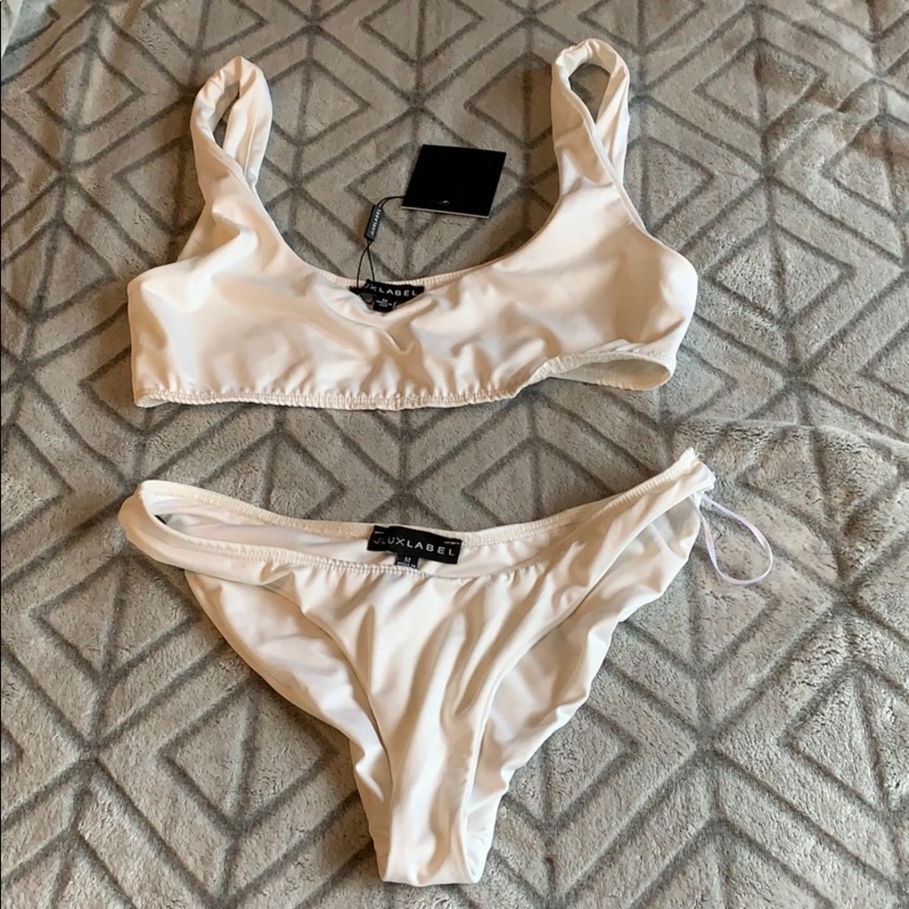 J Lux Label White Bikini Top
